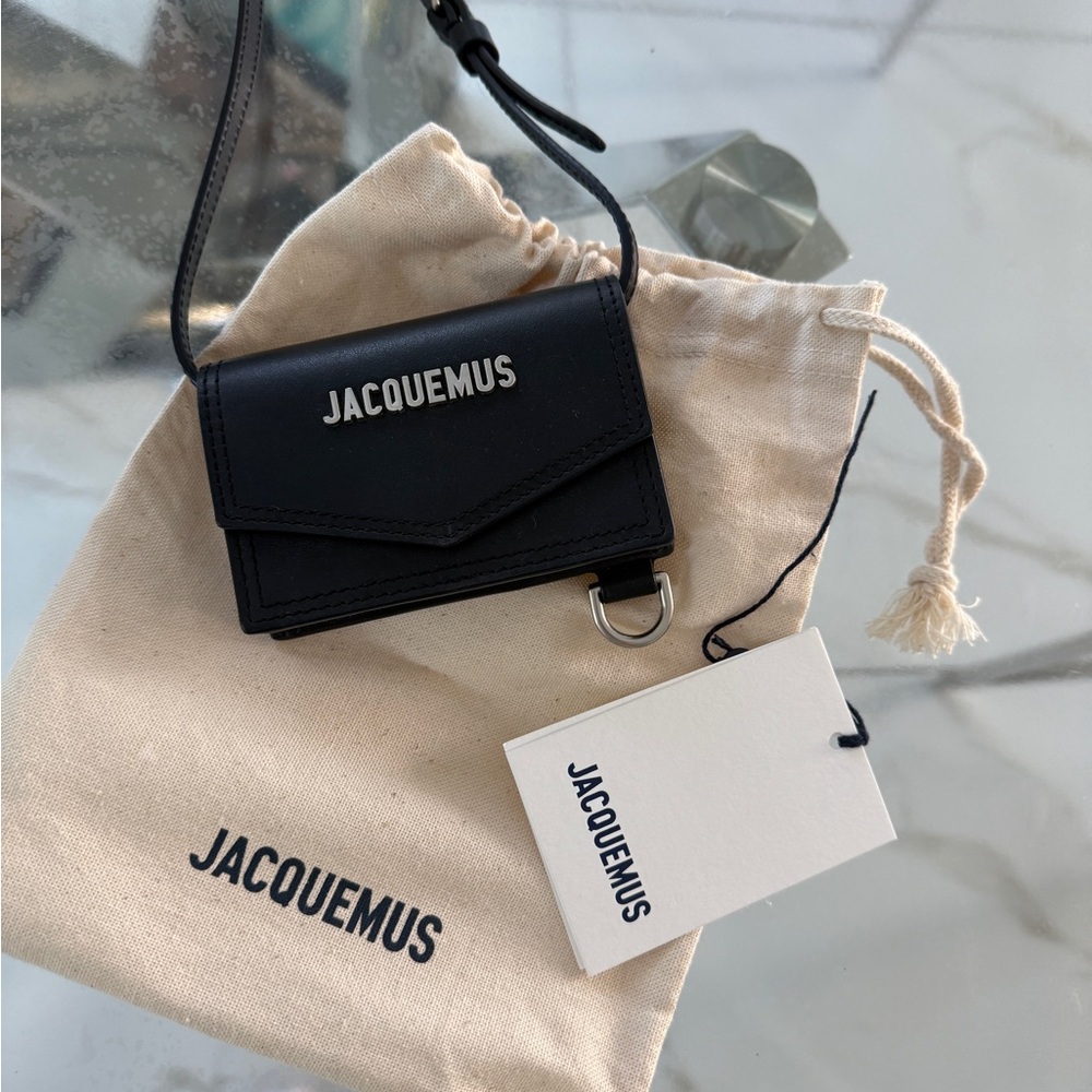 Jacquemus Black Mini Leather Crossbody with Silver Logo - Picture 2 of 4